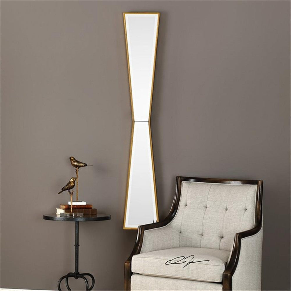 Uttermost Corbata Contemporary MDF Wood Decorative Mirror in Gold