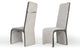 Set of 2 Tall Back Modern Beige and Grey Dining Chairs