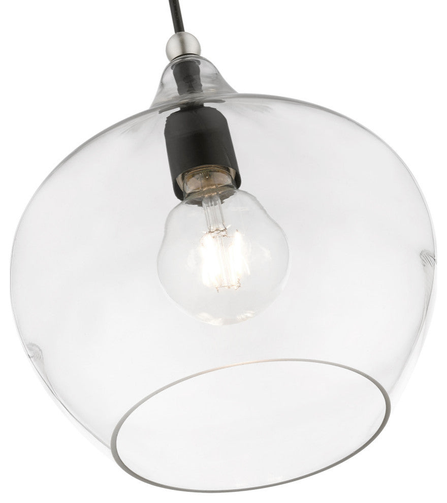 Aldrich 1 Light Black With Brushed Nickel Accent Pendant