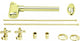 European Pedestal Lavatory Kit - Cross Handles In Polished Brass