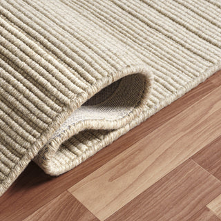 Beige Transitional Solid Handwoven New Zealand Wool Indoor Rug, 10' x 14'