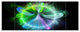Bright Blue Fractal Vortices of Energy, Floral Canvas Print, 70"x28", 6 Panels