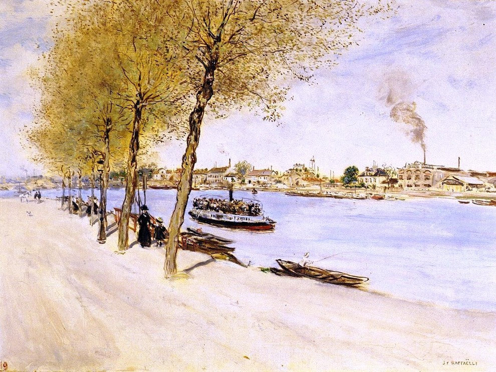 Jean-Francois Raffaelli By the Water in Springtime Wall Decal