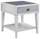 Acme Katia End Table Rustic Gray and Weathered White Finish