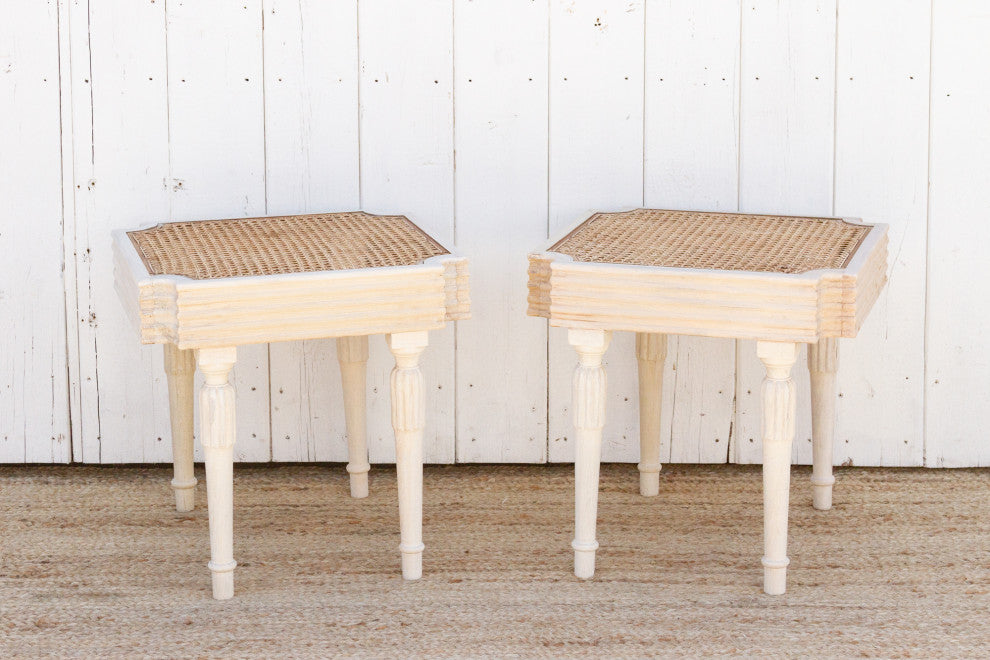 British Colonial Plantation Side Tables, Pair