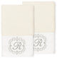 Linum Home Turkish Cotton Monica 2-Piece Embellished Hand Towel Set, Cream