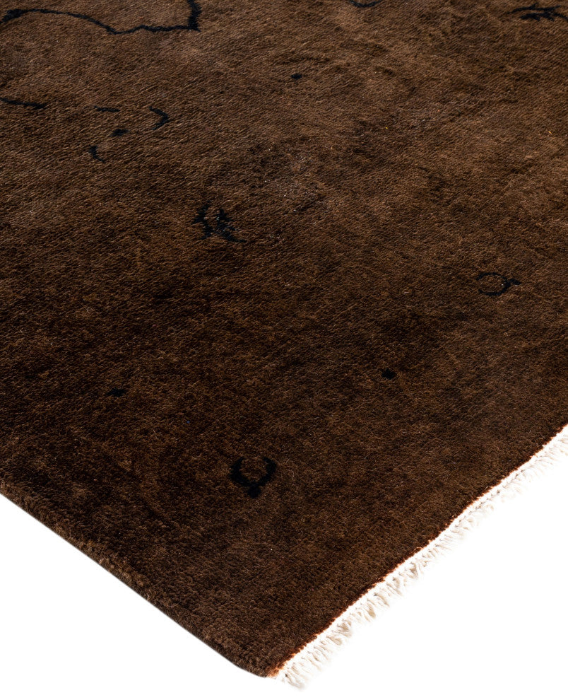 Overdyed One-of-a-Kind Hand-Knotted Area Rug Brown, 3' 1" x 5' 2"