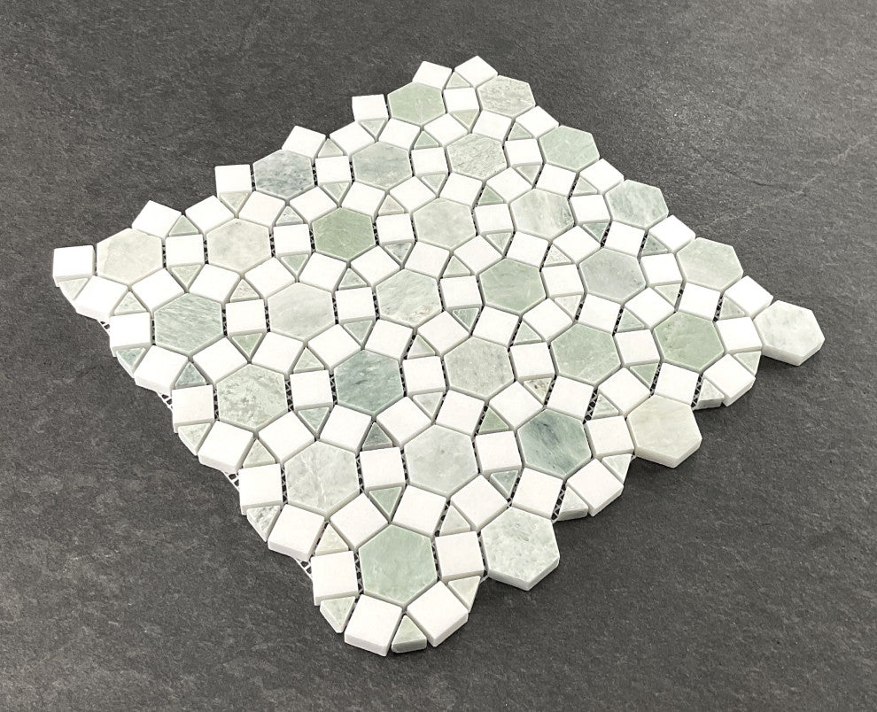 10-Pieces of 3.25" x 12.75" Marble Novelty Mosaic Wall & Floor Tile