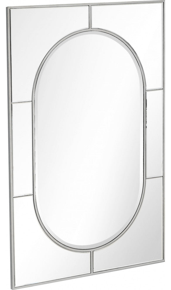 Silver Rectangle Accent Metal Mirror