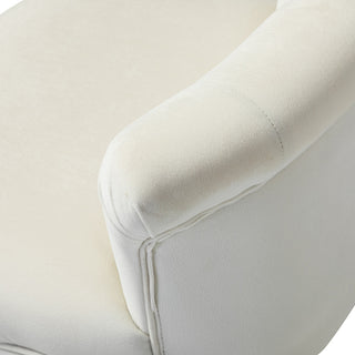 Lera Vanity Stool With Solid Wooden Legs, Ivory
