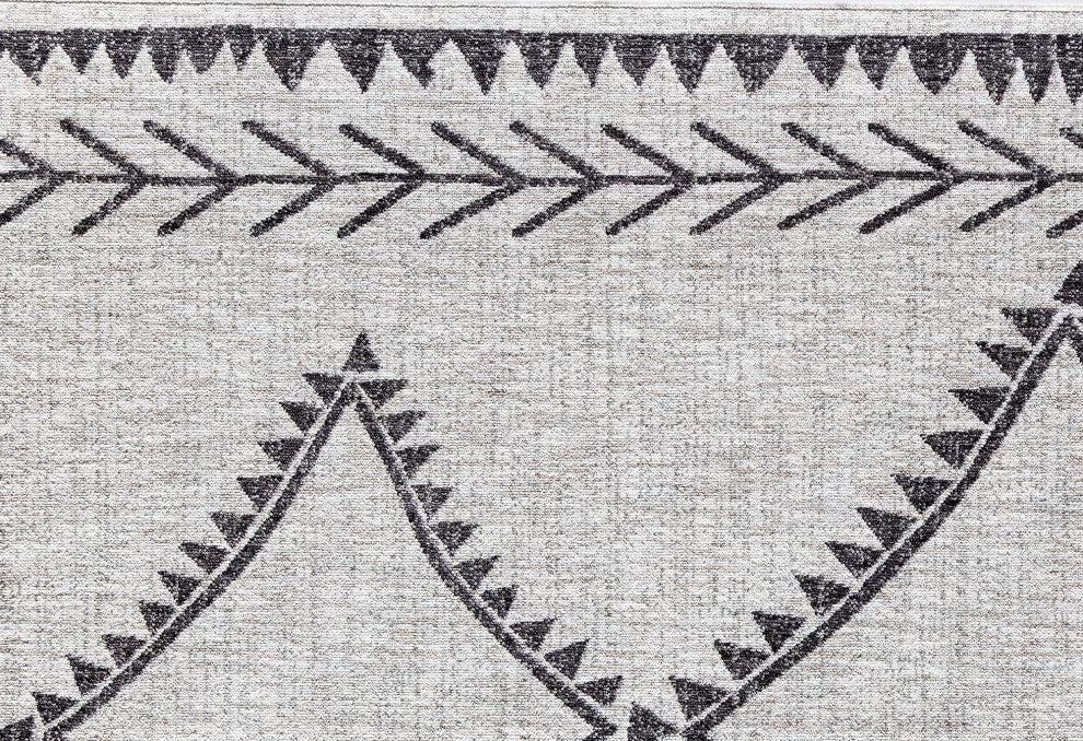 Jade Angelica White Moroccan Tribal White Recycled Area Rug, 2'6" X 8'