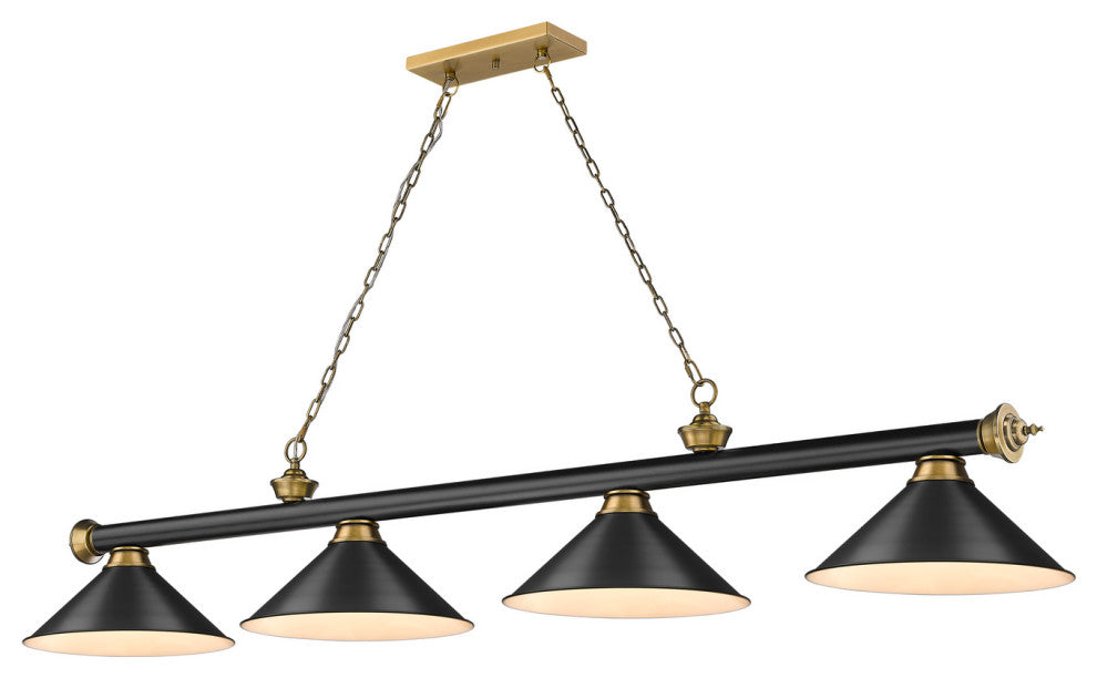 Zlite 2306-4MB-RB-MB15 4-Light Billiard, Matte Black