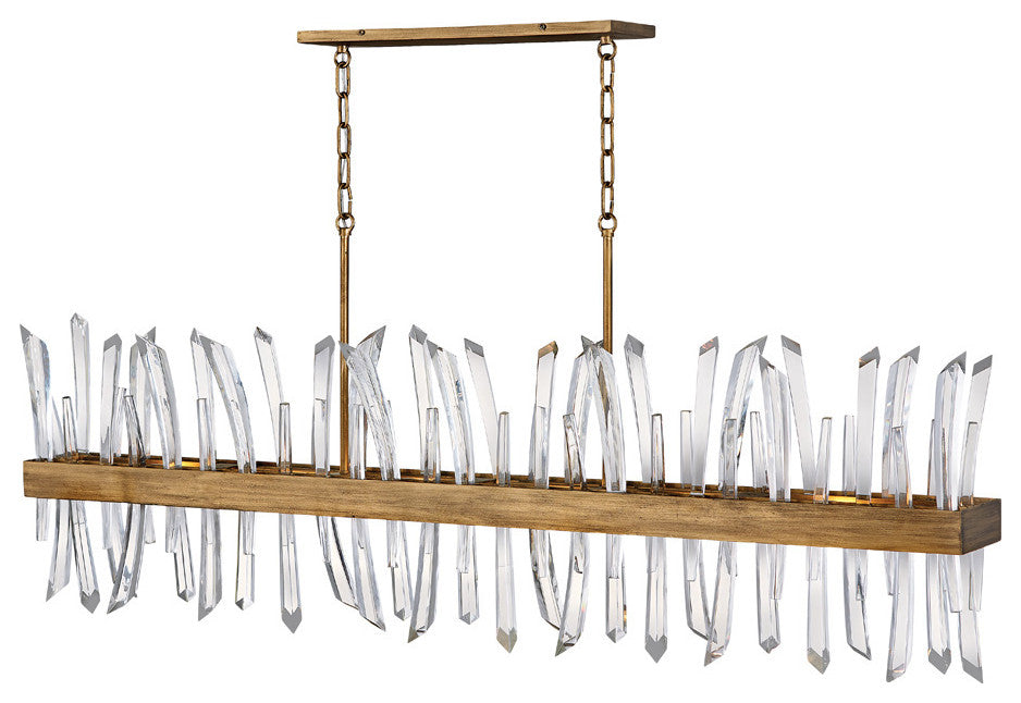 Fredrick Ramond Revel Large Six Light Linear, Burnished Gold