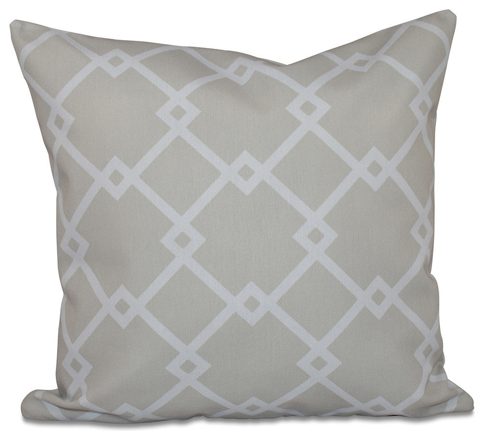 Geometric Decorative Pillow, Oatmeal, 20"x20"