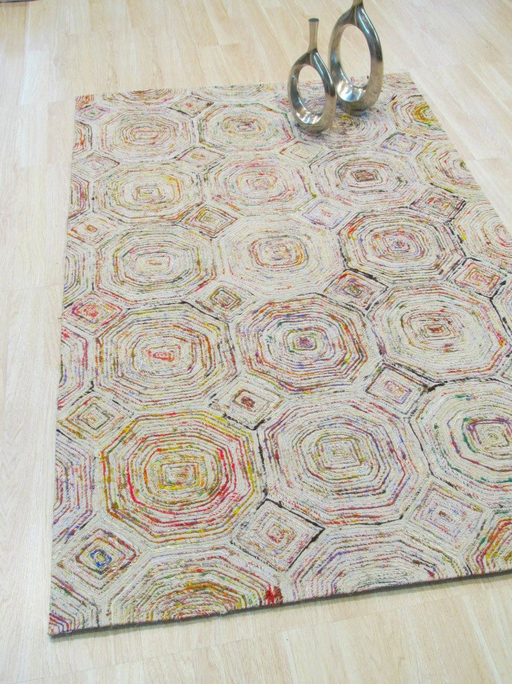 Ivory Contemporary Geometric Carla Area Rug