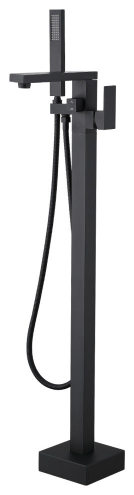 Freestanding Tub Shower Claw Foot Faucet With Handheld Spout, Matte Black
