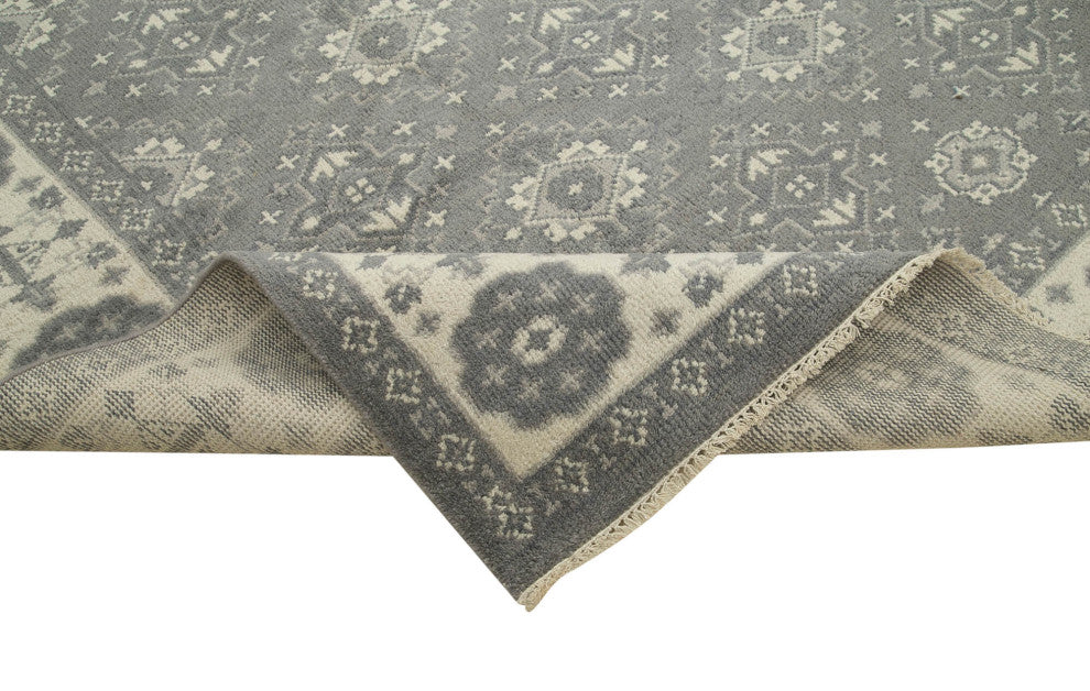 Rug N Carpet - Handwoven Oriental 8' 10" x 11' 10" One-of-a-Kind Grey Oushak Rug