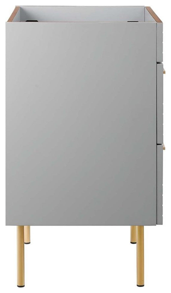 Modway Daybreak 23.5" Particleboard MDF Wood and Metal Bathroom Vanity in Gray