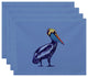 18"x14" Sea Music, Animal Print Placemat, Set of 4, Blue