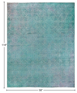 Vibrance, One-of-a-Kind Hand-Knotted Area Rug Blue, 8'2"x9'10"