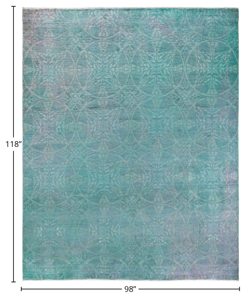 Vibrance, One-of-a-Kind Hand-Knotted Area Rug Blue, 8'2"x9'10"