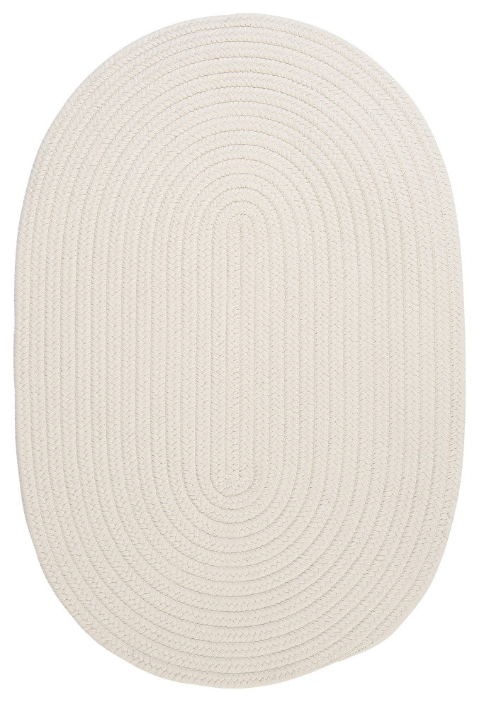 Colonial Mills Boca Raton BR10 White Indoor/Outdoor Area Rug, Oval 7'x9'