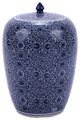 B&W Cluster Flower Ginger Jar, L