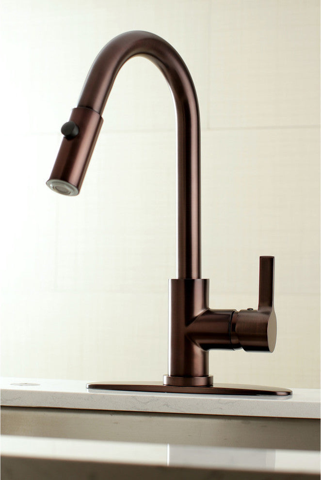 Gourmetier Single-Handle Pull-Down Kitchen Faucet, Oil Rubbed Bronze