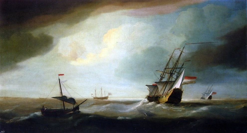 Thomas Allen English and Dutch Men of War in a Swell Wall Decal
