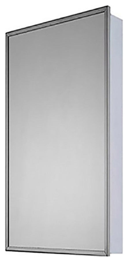 Euroline Medicine Cabinet, 18"x36", Annealed Stainless Frame, Surface Mounted
