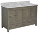 Paige 60" Bathroom Vanity, Weathered Gray, Carrara Marble, Single Sink