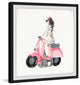 "Pink Scooter" Framed Painting Print, 18"x18"