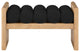 Waverly Boucle Fabric Upholstered Bench, Black, 32" Wide, Natural Finish