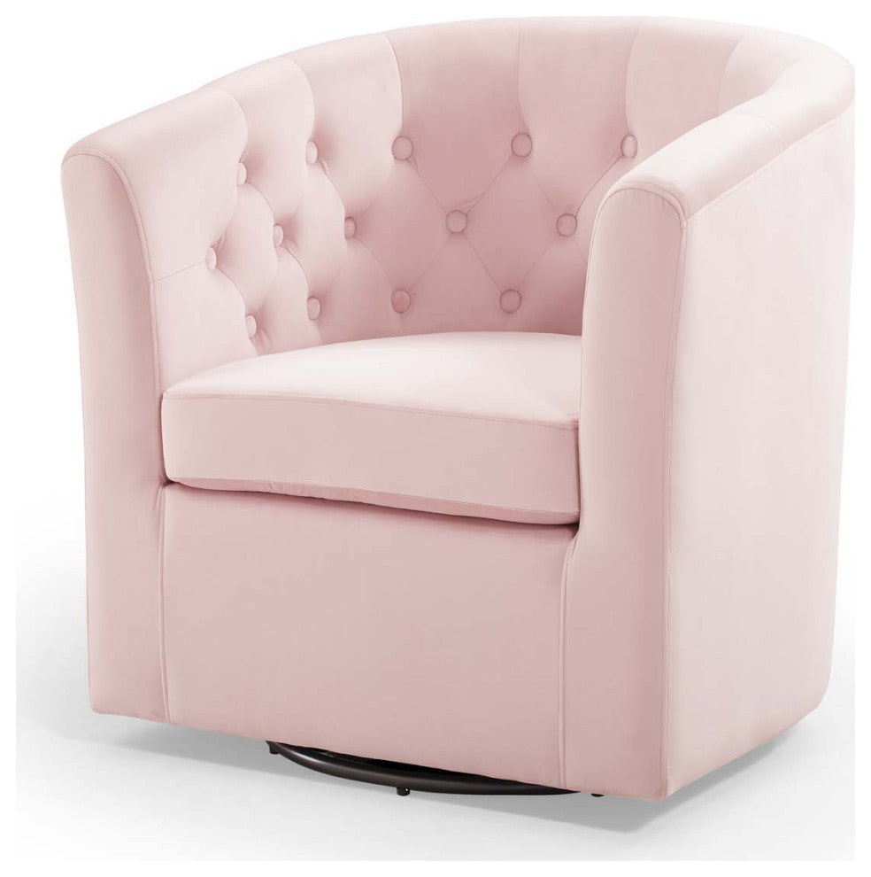 Tufted Armchair Accent Chair, Velvet, Pink, Modern, Living Lounge Hospitality