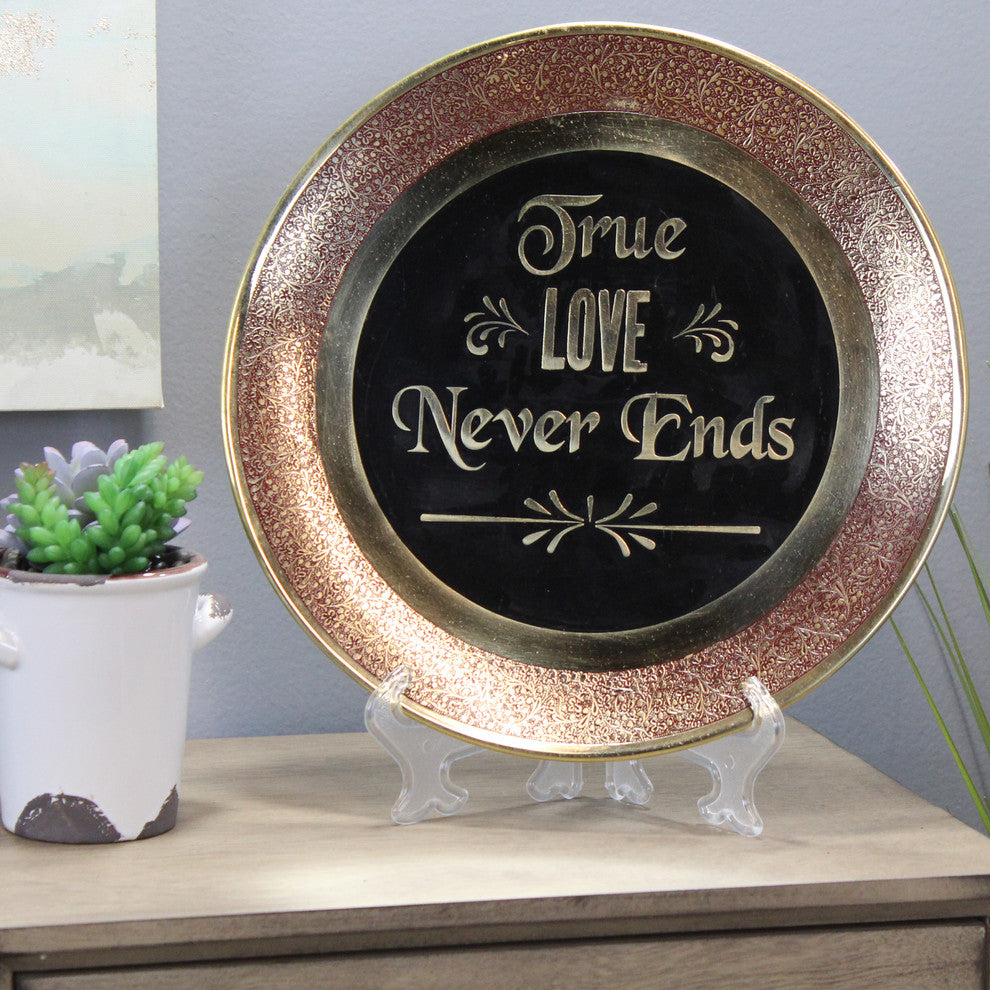Natural Geo True Love Never Ends Wall Hanging Brass Accent Plate