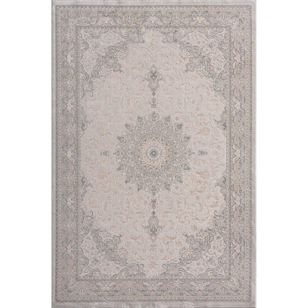 8x11 Gray Medallion Area Rug