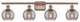 Ballston-Athens Deco Swirl 4-Light 36" Vanity Light Antique Copper, Light Smoke