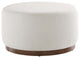 Tilden Large 29" Round Boucle Upholstered Ottoman, Cloud Walnut