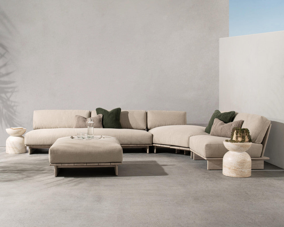 Livia Outdoor Teak Modular Sectional