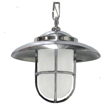 Nautical Ceiling Light (Indoor / Outdoor / Solid Brass), Polished Chrome