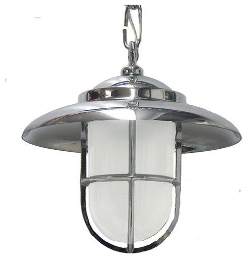 Nautical Ceiling Light (Indoor / Outdoor / Solid Brass), Polished Chrome