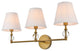 Beau 3-Light Bath Sconce, Brass With White Fabric Shade