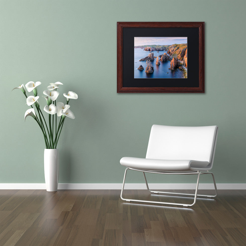 Michael Blanchette ''Mangersta Stacks'' Art, Wood Frame, Black Mat, 20x16