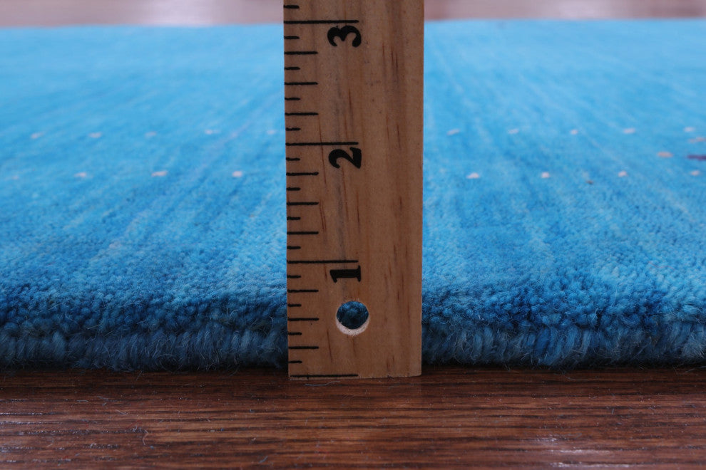 4' 0" X 6' 0" Persian Gabbeh Handmade Wool Rug - Q15285
