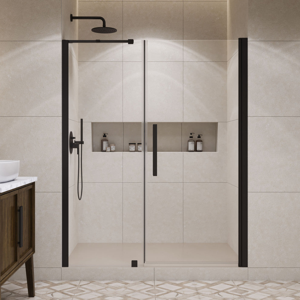 Pasadena 57 1/16-59 1/16"Wx72"H Alcove Pivot Shower Door Black