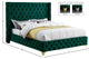 Savan Velvet Upholstered Bed, Green, Queen