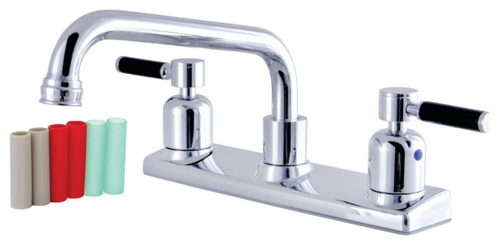 Kingston Brass 8" Centerset Kitchen Faucet, Polished Chrome