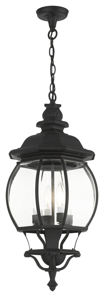Textured Black Traditional, Colonial, French Historical, Outdoor Pendant Lantern