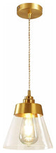 Gold and glass pendant light Adjustable Cord for Kitchen Island light