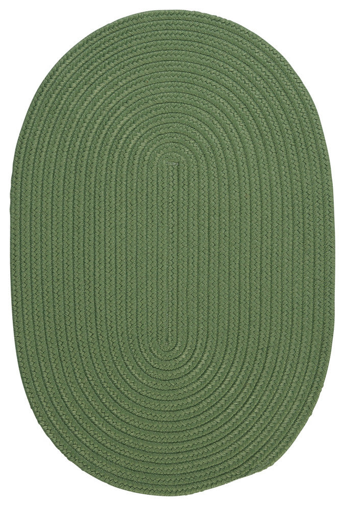 Colonial Mills Boca Raton BR69 Moss Green Indoor/Outdoor Area Rug, Oval 10'x13'